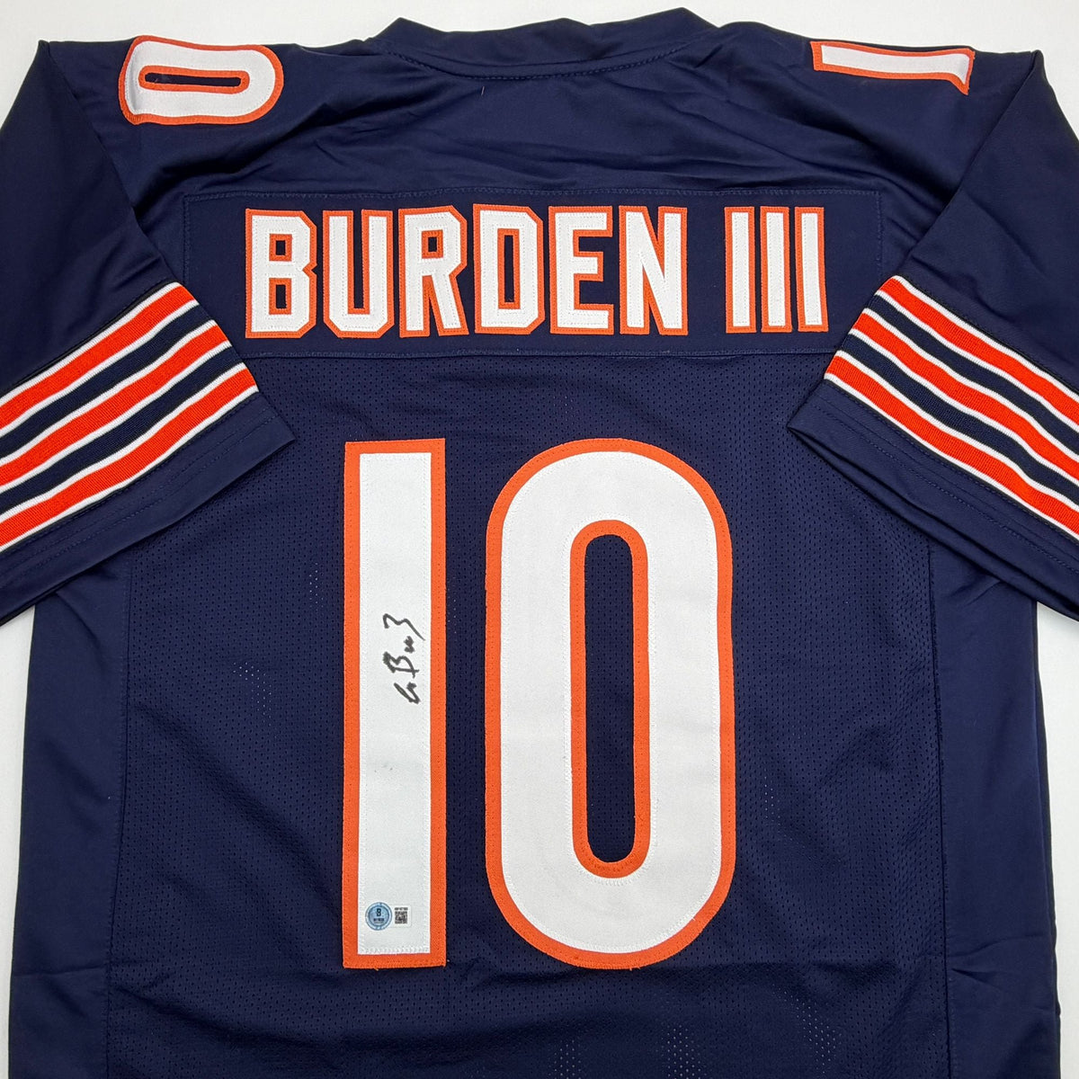 Autographed/Signed Luther Burden Chicago Blue Football Jersey Beckett BAS COA