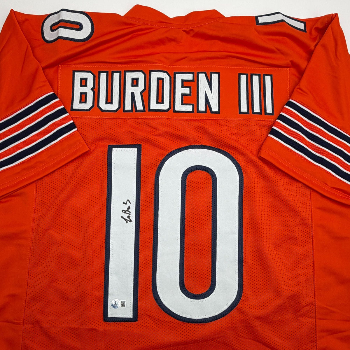 Autographed/Signed Luther Burden Chicago Orange Football Jersey Beckett BAS COA
