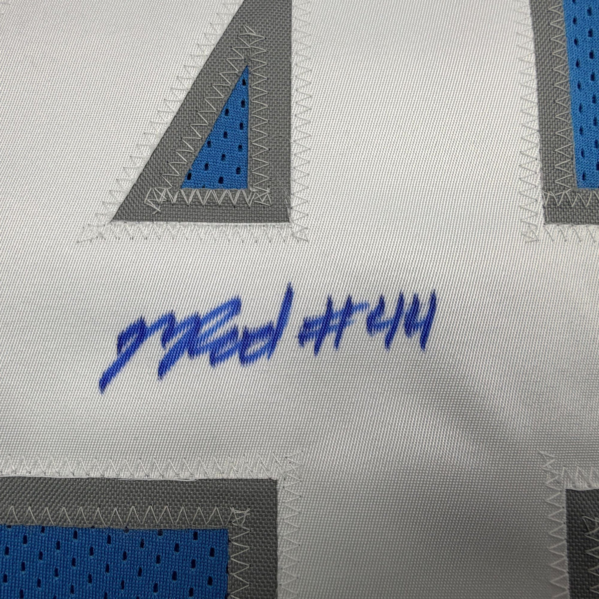 Autographed/Signed Malcolm Rodriguez Detroit Blue Football Jersey Beckett BAS COA #2