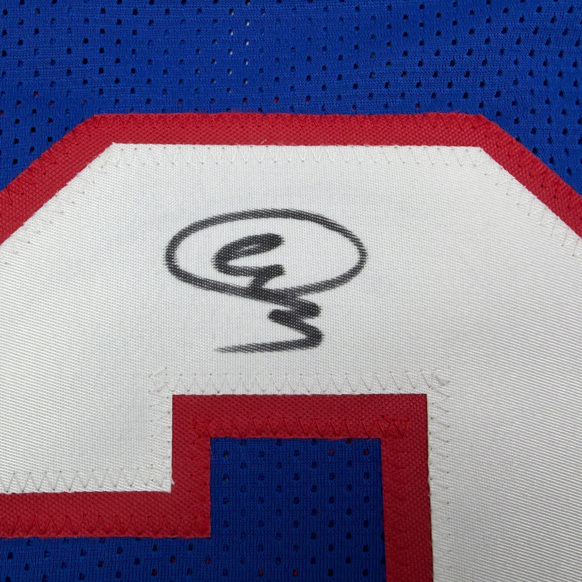 Autographed/Signed Abdul Carter New York #3 Retro Blue Football Jersey Beckett BAS COA
