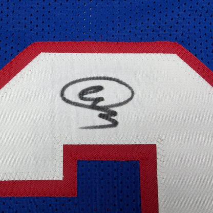 Autographed/Signed Abdul Carter New York #3 Retro Blue Football Jersey Beckett BAS COA