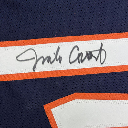 Autographed/Signed Jim Jimbo Covert Chicago Blue Football Jersey Beckett BAS COA