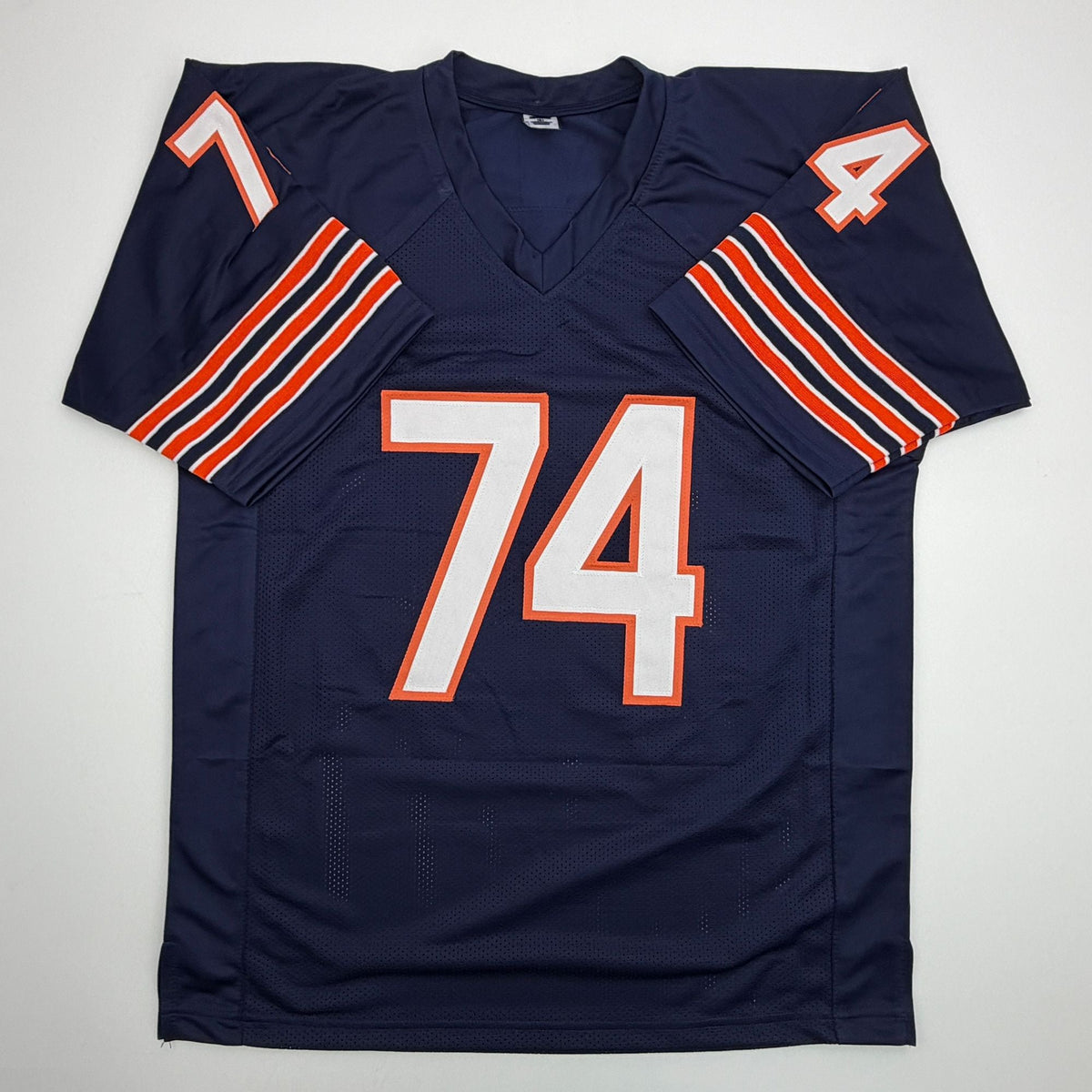 Autographed/Signed Jim Jimbo Covert Chicago Blue Football Jersey Beckett BAS COA