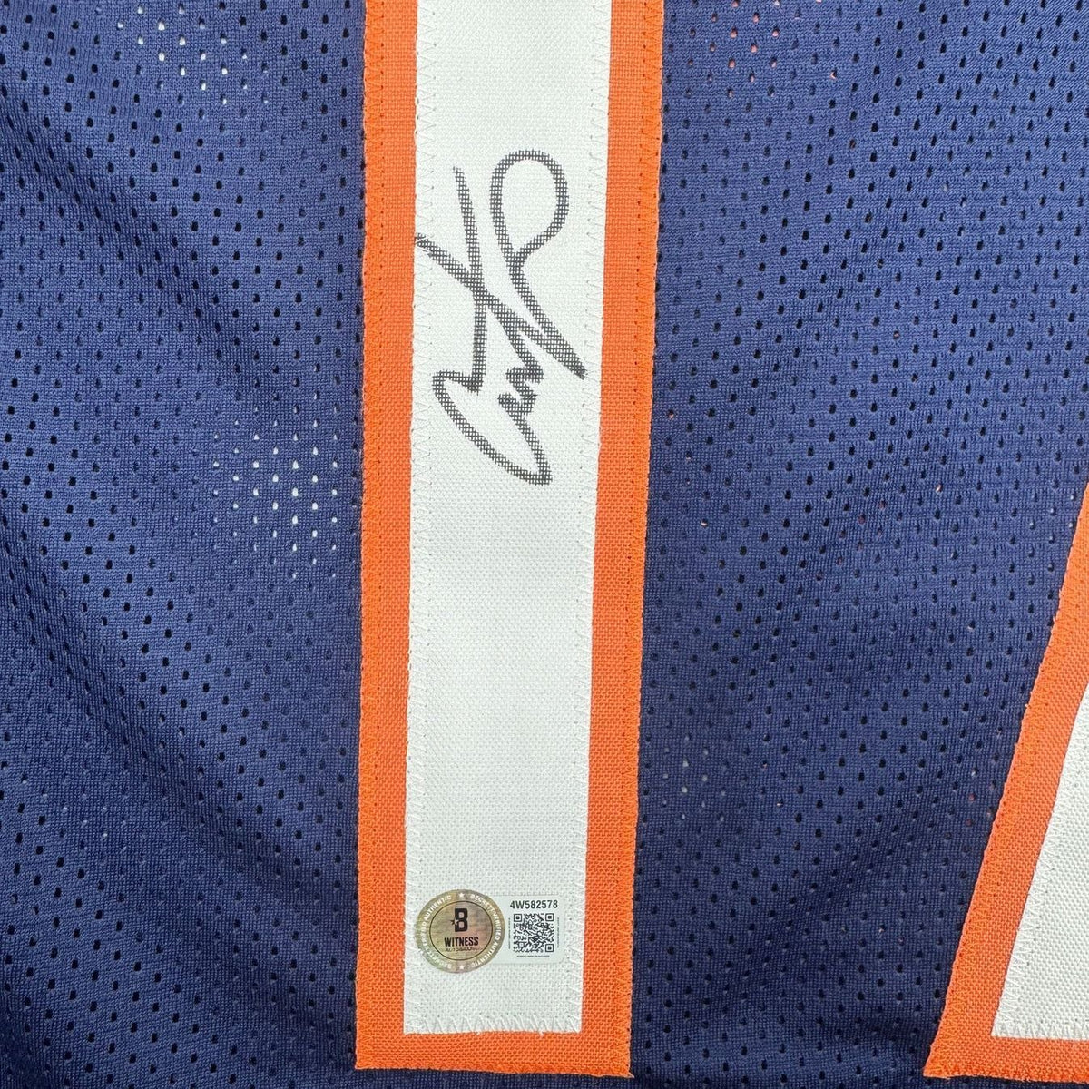Framed Autographed/Signed Alshon Jeffery 35x39 Chicago Blue Football Jersey Beckett BAS COA