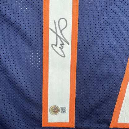 Framed Autographed/Signed Alshon Jeffery 35x39 Chicago Blue Football Jersey Beckett BAS COA