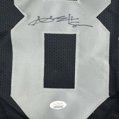 Framed Autographed/Signed Antonio Brown 35x39 Oakland Las Vegas Black Football Jersey JSA COA