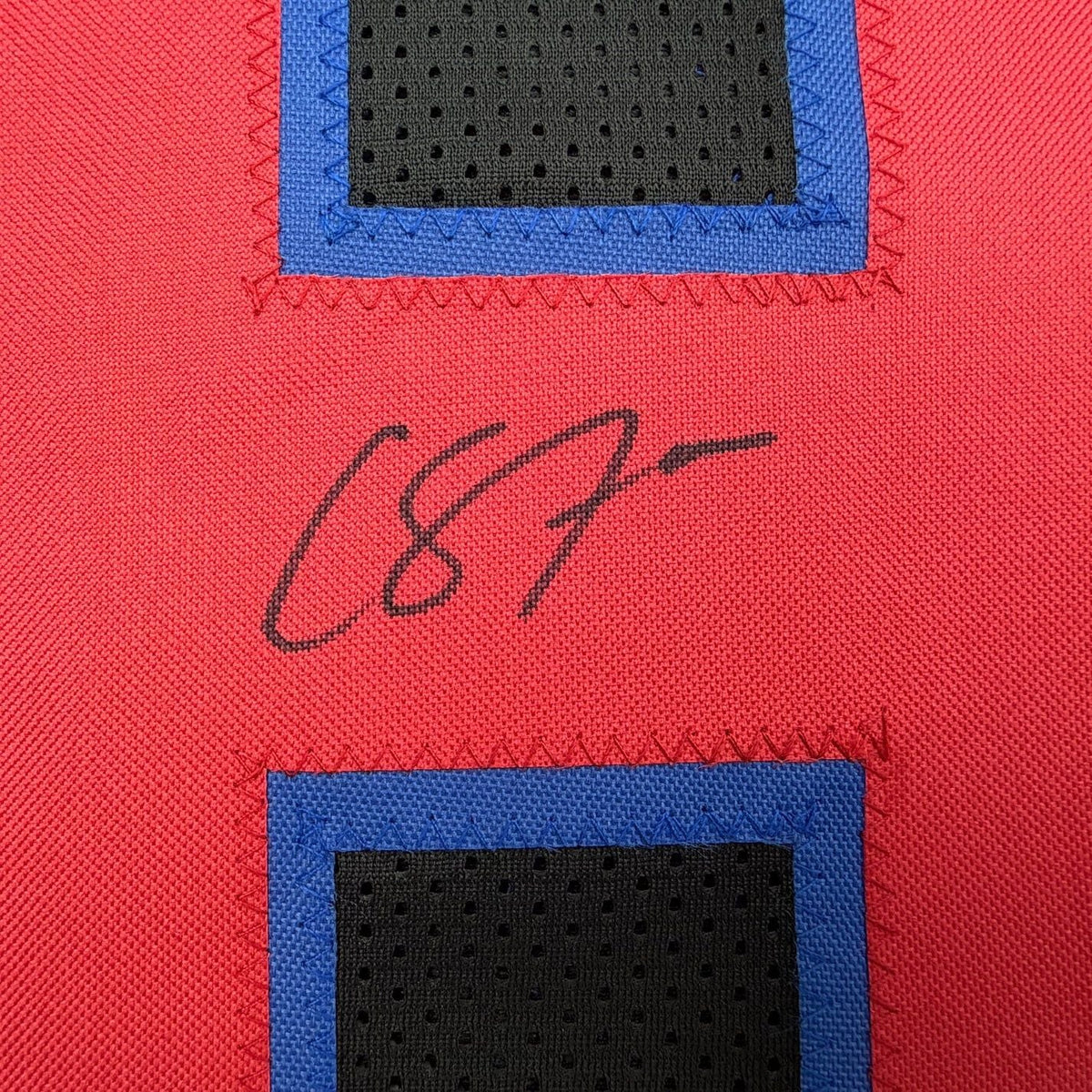 Framed Autographed/Signed Cade Stover 35x39 Houston Black Football Jersey Beckett BAS COA
