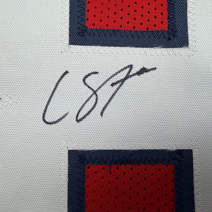 Framed Autographed/Signed Cade Stover 35x39 Houston Red Football Jersey JSA COA