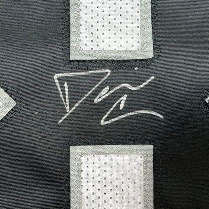 Framed Autographed/Signed Daniel Carlson 35x39 Las Vegas White Football Jersey Beckett BAS COA
