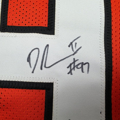 Framed Autographed/Signed Dexter Lawrence II 35x39 Cincinnati Orange Football Jersey Beckett BAS COA