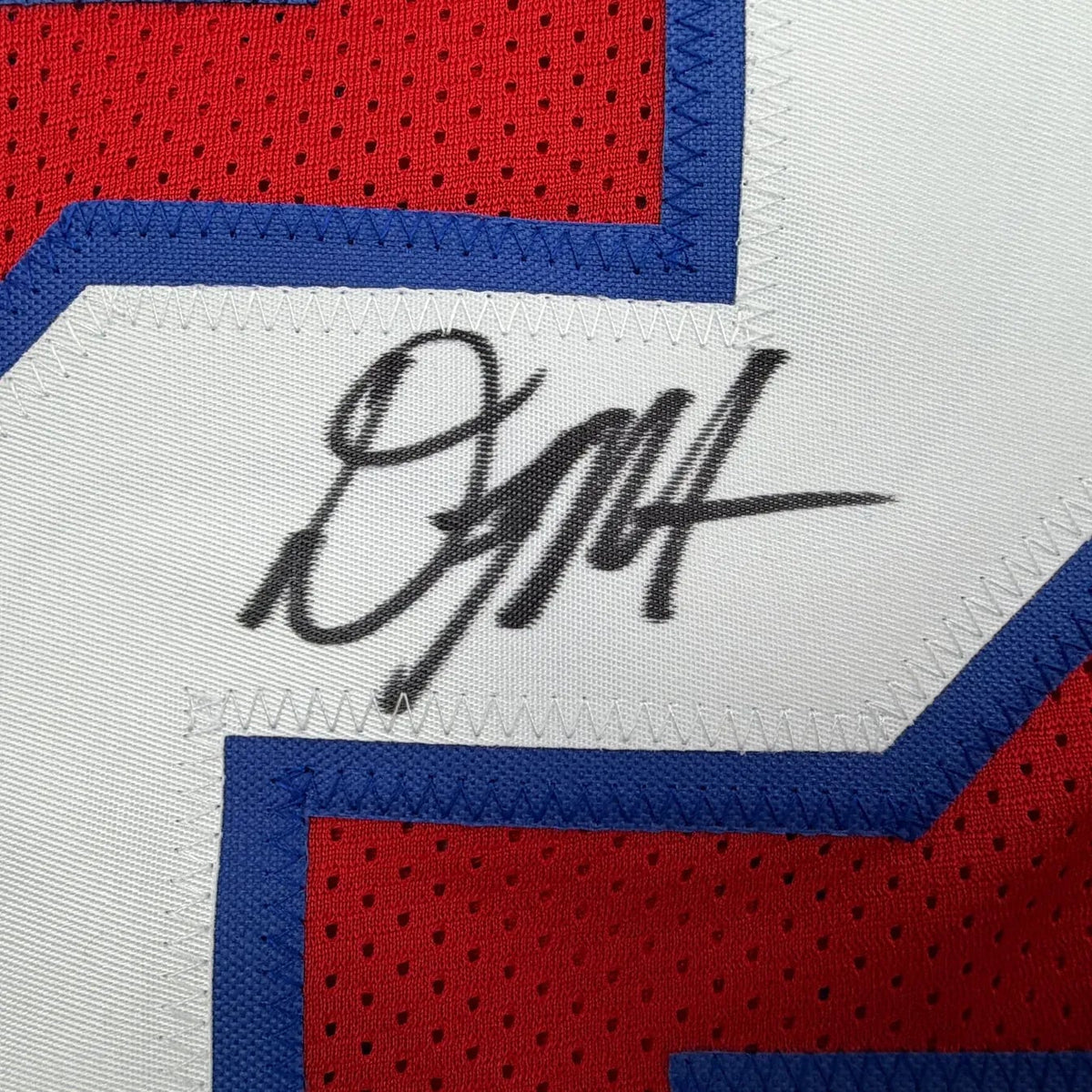Framed Autographed/Signed DJ D.J. Moore 35x39 Buffalo Red Football Jersey PSA/DNA COA
