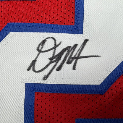 Framed Autographed/Signed DJ D.J. Moore 35x39 Buffalo Red Football Jersey PSA/DNA COA