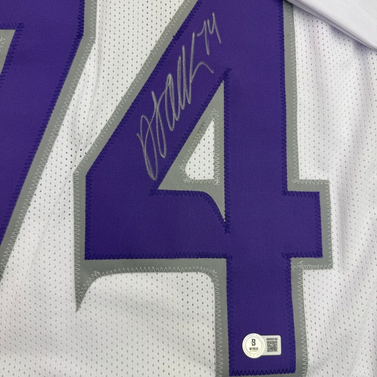 Framed Autographed/Signed Donovan Jackson 35x39 Minnesota White Alternate Football Jersey Beckett BAS COA