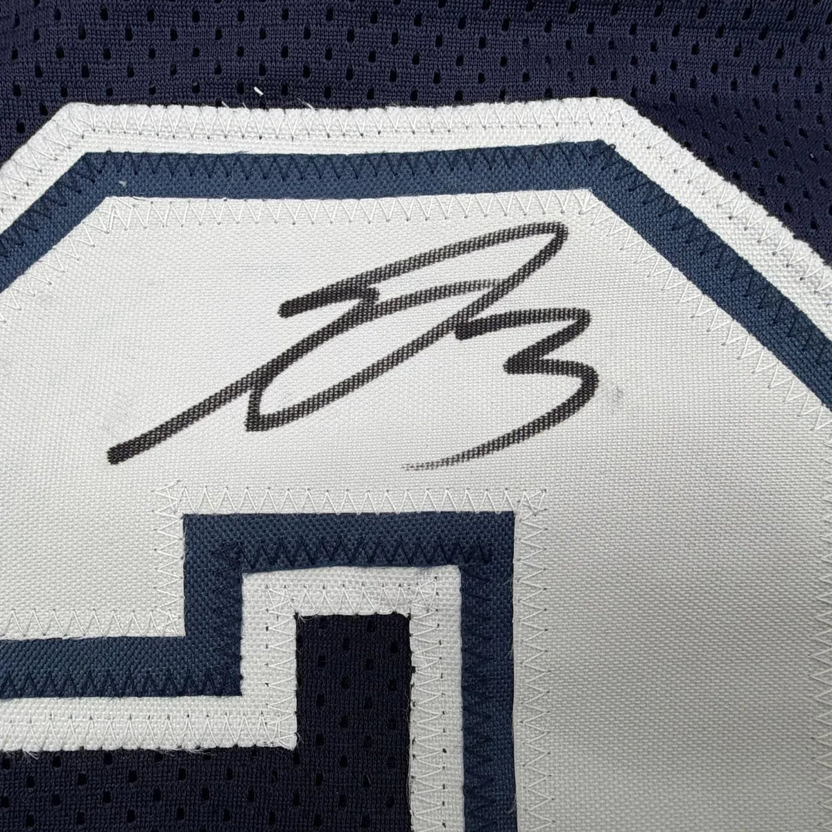 Framed Autographed/Signed George Pickens 35x39 Dallas Navy Blue Football Jersey JSA COA