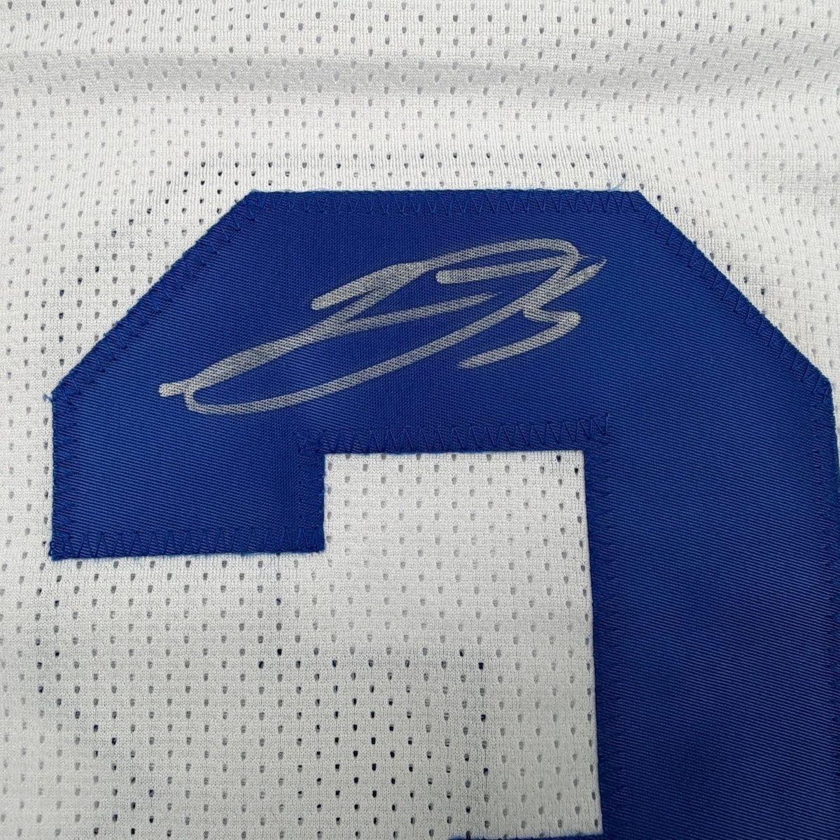 Framed Autographed/Signed George Pickens 35x39 Dallas White Football Jersey JSA COA