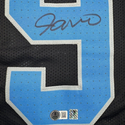 Framed Autographed/Signed Jameson Williams 35x39 Detroit Black Football Jersey Beckett BAS COA