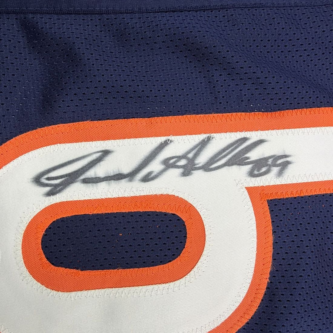 Framed Autographed/Signed Jared Allen 35x39 Chicago Blue Football Jersey PSA/DNA COA