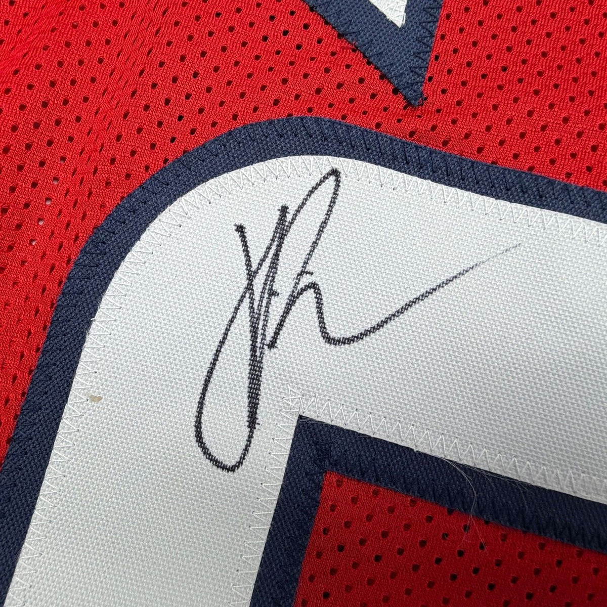 Framed Autographed/Signed Jaylen Reed 35x39 Houston Red Football Jersey JSA COA