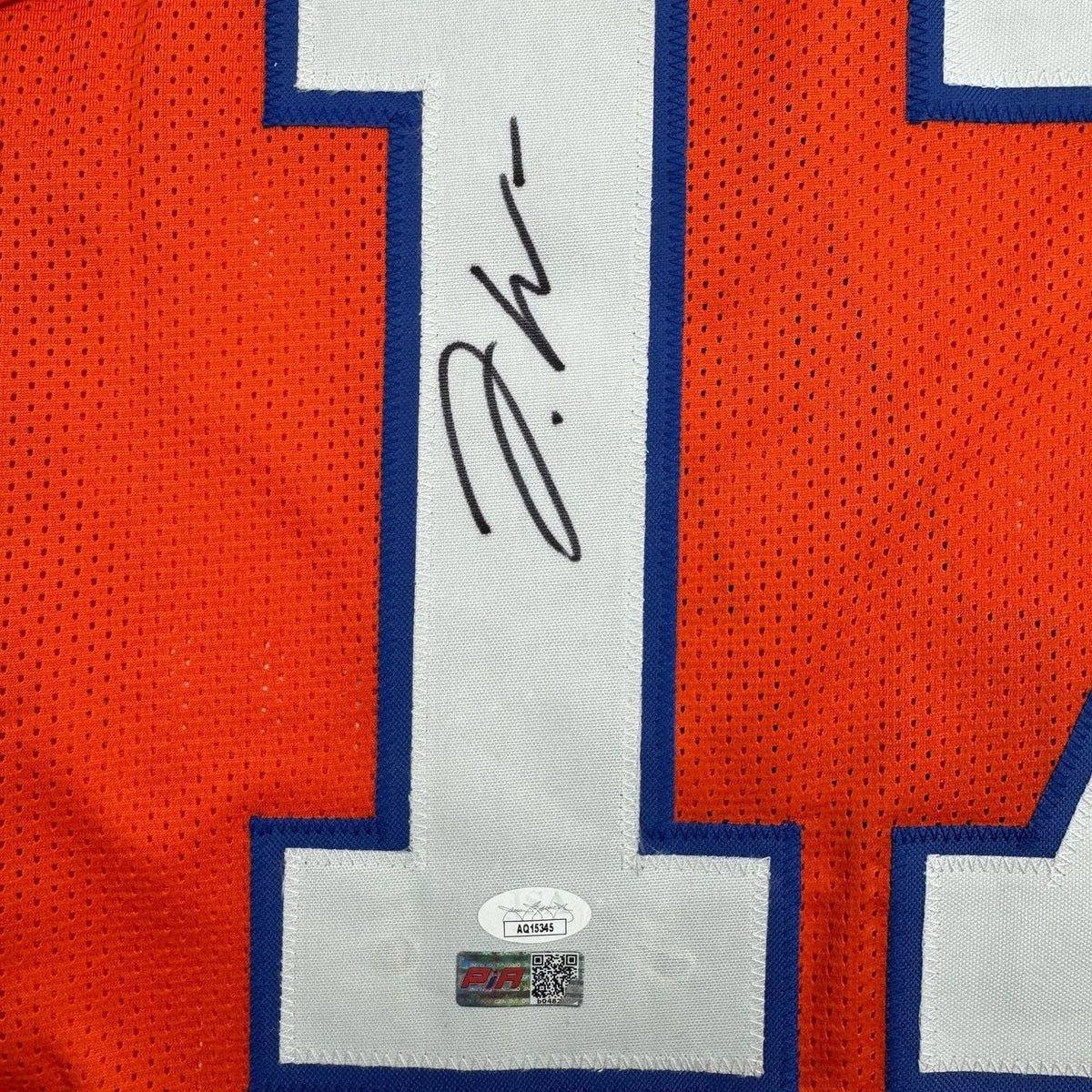 Framed Autographed/Signed Jaylen Waddle 35x39 Denver Retro Orange Football Jersey JSA COA