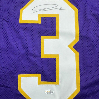 Framed Autographed/Signed Jordan Addison 35x39 Minnesota Purple Alternate Football Jersey JSA COA