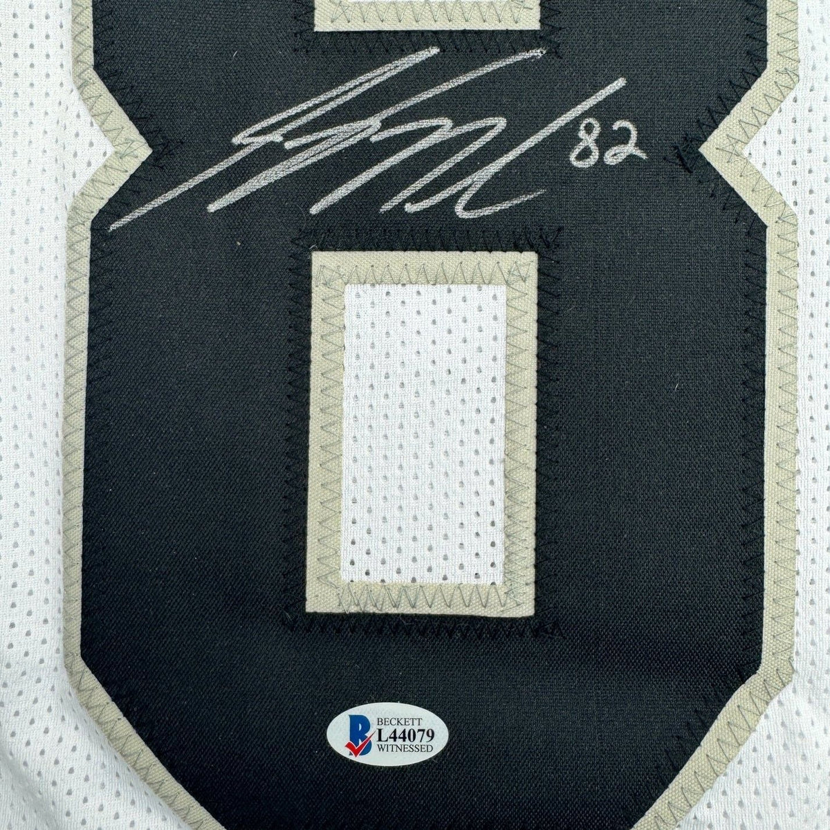 Framed Autographed/Signed Jordy Nelson 35x39 Oakland Las Vegas White Football Jersey Beckett BAS COA