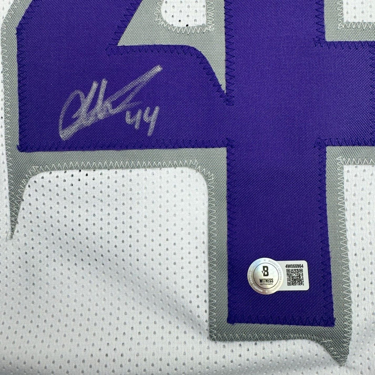 Framed Autographed/Signed Josh Metellus 35x39 Minnesota White Alternate Football Jersey Beckett BAS COA