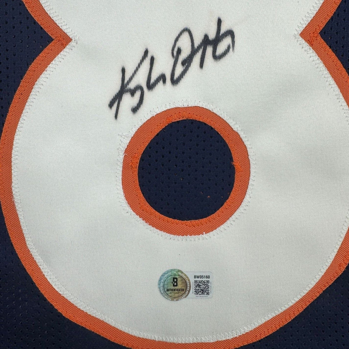 Framed Autographed/Signed Kyle Orton 35x39 Denver Blue Football Jersey Beckett BAS COA