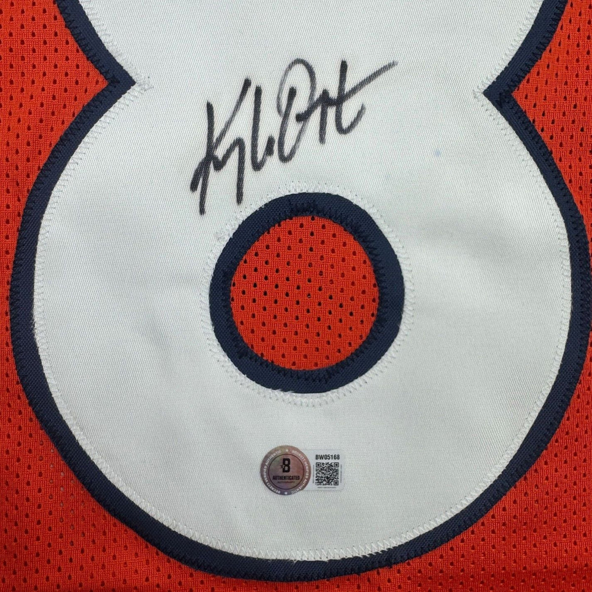 Framed Autographed/Signed Kyle Orton 35x39 Denver Orange Football Jersey Beckett BAS COA