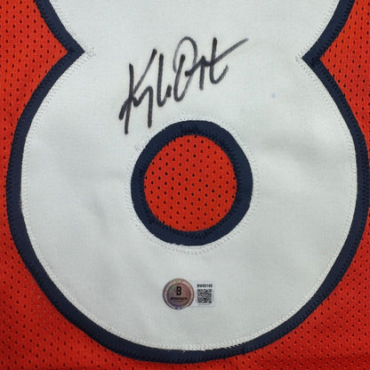 Framed Autographed/Signed Kyle Orton 35x39 Denver Orange Football Jersey Beckett BAS COA