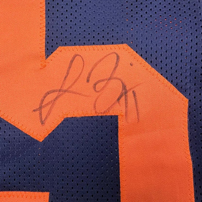 Framed Autographed/Signed Lance Briggs 35x39 Chicago Blue Color Rush Football Jersey JSA COA