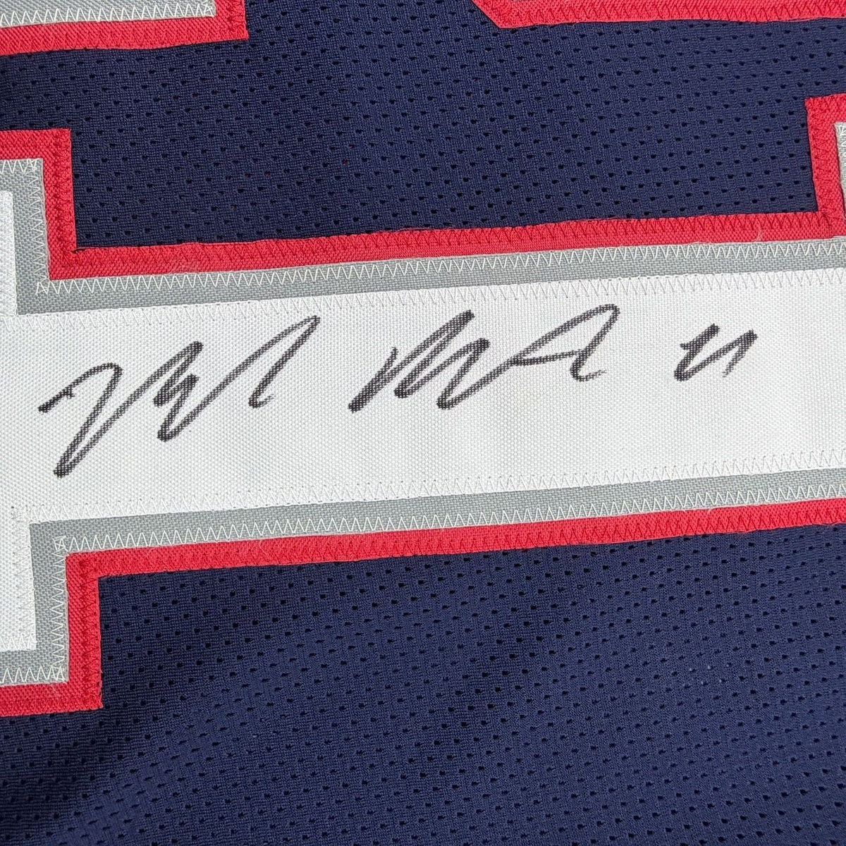 Framed Autographed/Signed Malcolm Butler 35x39 New England Blue Football Jersey JSA COA