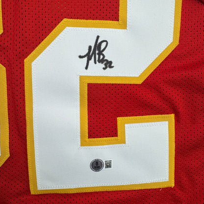 Framed Autographed/Signed Nick Bolton 35x39 Kansas City Red Football Jersey Beckett BAS COA