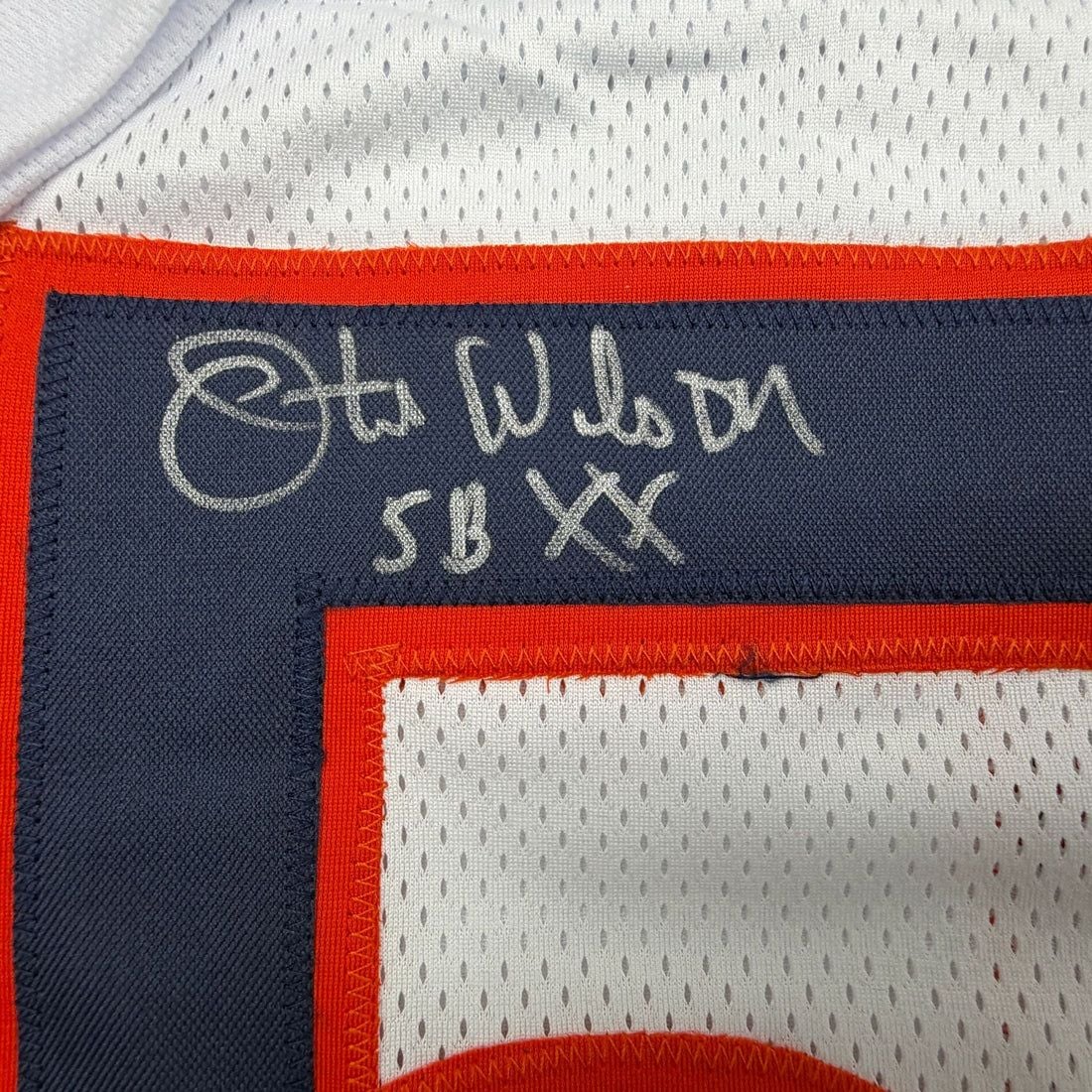 Framed Autographed/Signed Otis Wilson 35x39 Chicago White Football Jersey Beckett BAS COA