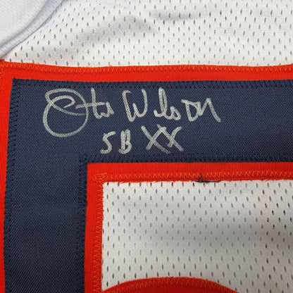 Framed Autographed/Signed Otis Wilson 35x39 Chicago White Football Jersey Beckett BAS COA