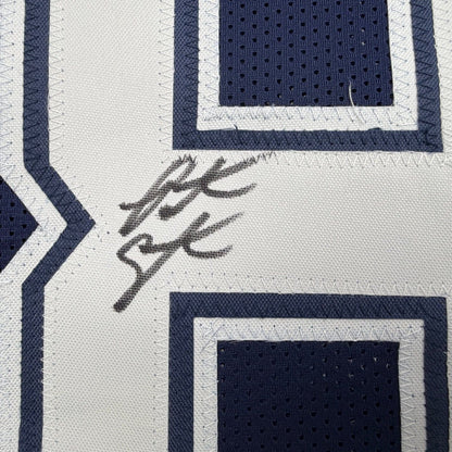Framed Autographed/Signed Patrick Crayton 35x39 Dallas Blue Football Jersey JSA COA