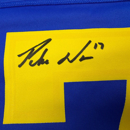 Framed Autographed/Signed Puka Nacua #17 35x39 Los Angeles LA Rams Blue Authentic Nike Rookie Football Jersey Fanatics COA