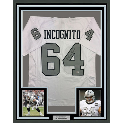 Framed Autographed/Signed Richie Incognito 35x39 Las Vegas Oakland Color Rush Football Jersey Beckett BAS COA