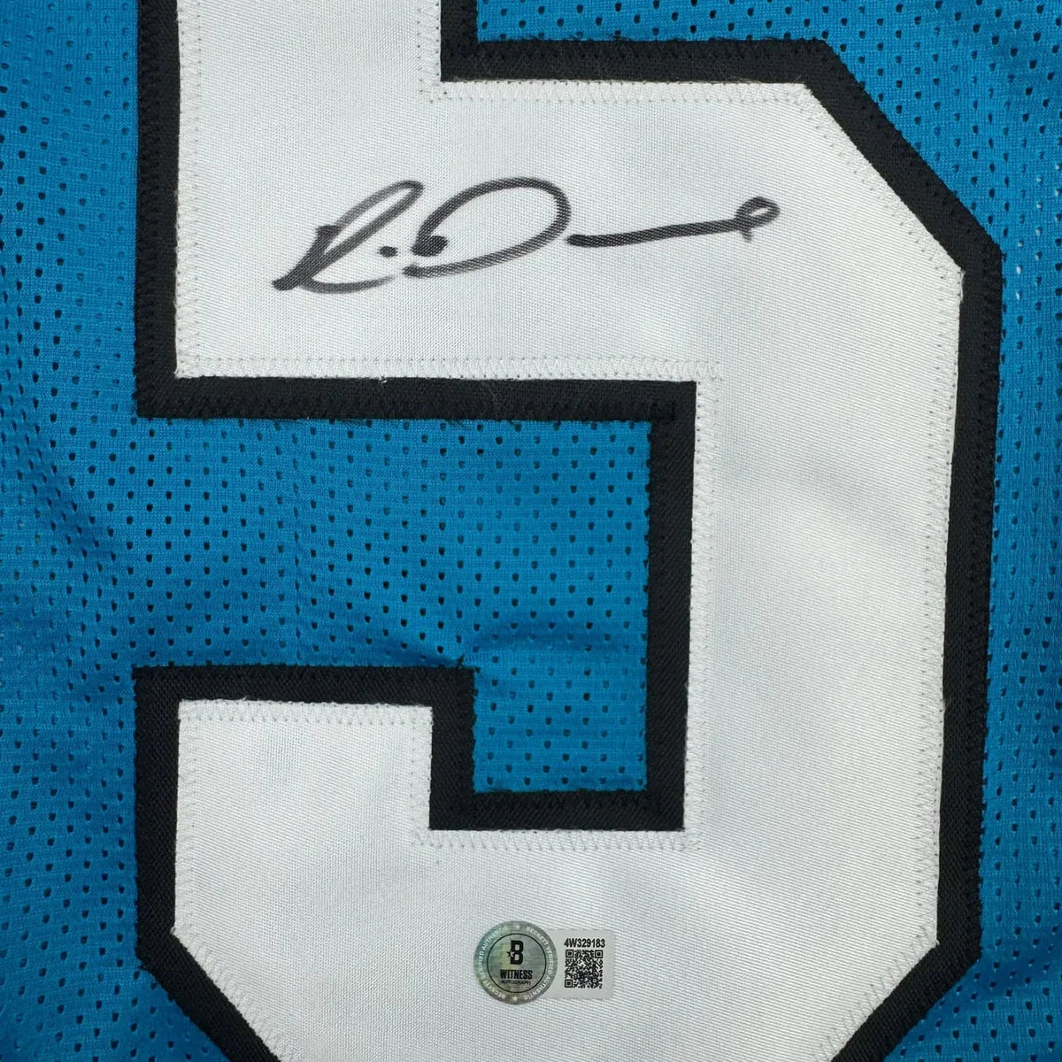 Framed Autographed/Signed Rico Dowdle 35x39 Carolina Blue Football Jersey Beckett BAS COA