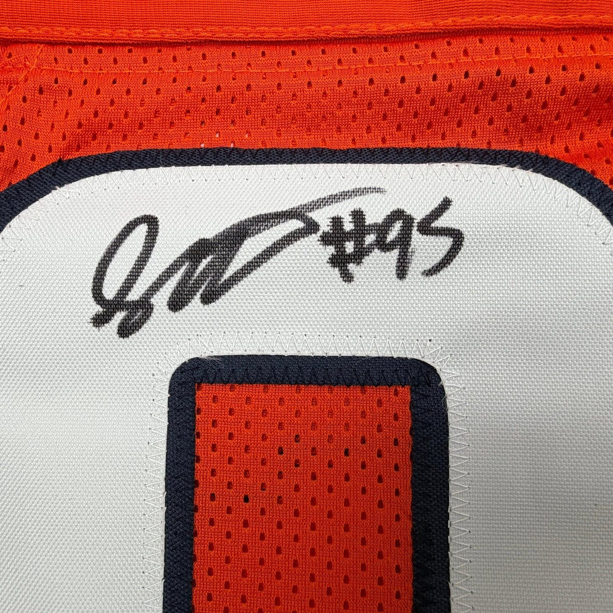 Framed Autographed/Signed Sai'vion Jones 35x39 Denver Orange Pro Cut Football Jersey Beckett BAS COA
