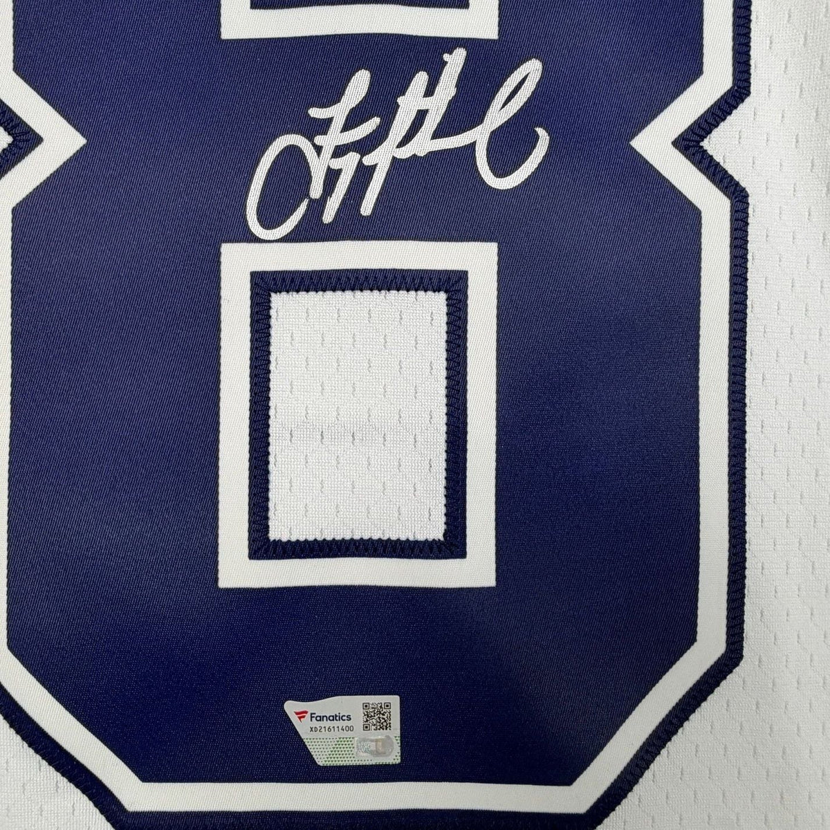 Framed Autographed/Signed Troy Aikman 35x39 Dallas Cowboys White Authentic Mitchell & Ness Football Jersey Fanatics COA