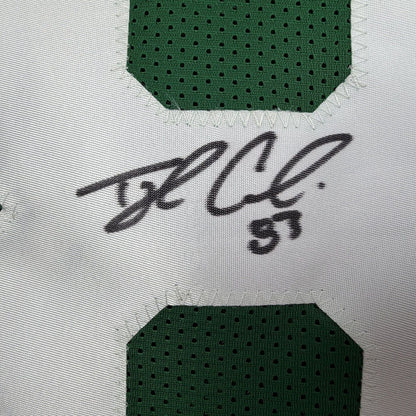 Framed Autographed/Signed Tyler Conklin 35x39 New York Green Football Jersey JSA COA