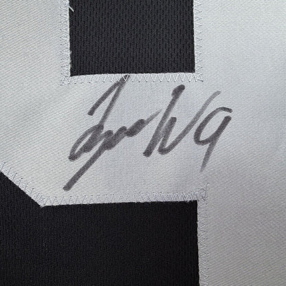Framed Autographed/Signed Tyree Wilson 35x39 Oakland Las Vegas Black Football Jersey Beckett BAS COA