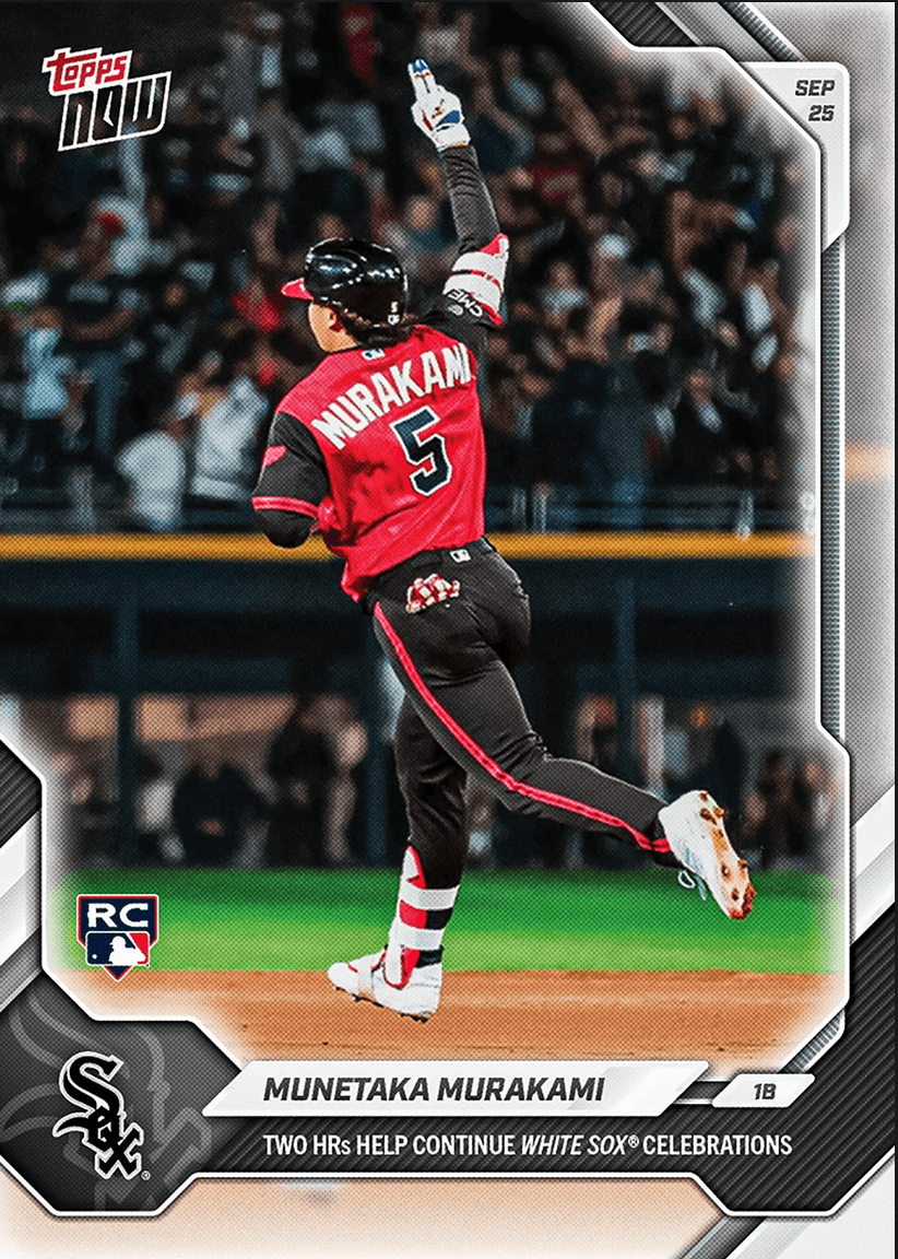 2026 Topps Now Munetaka Murakami #722 Two HRs Help Continue White Sox Celebrations Chicago White Sox Rookie RC Baseball Card