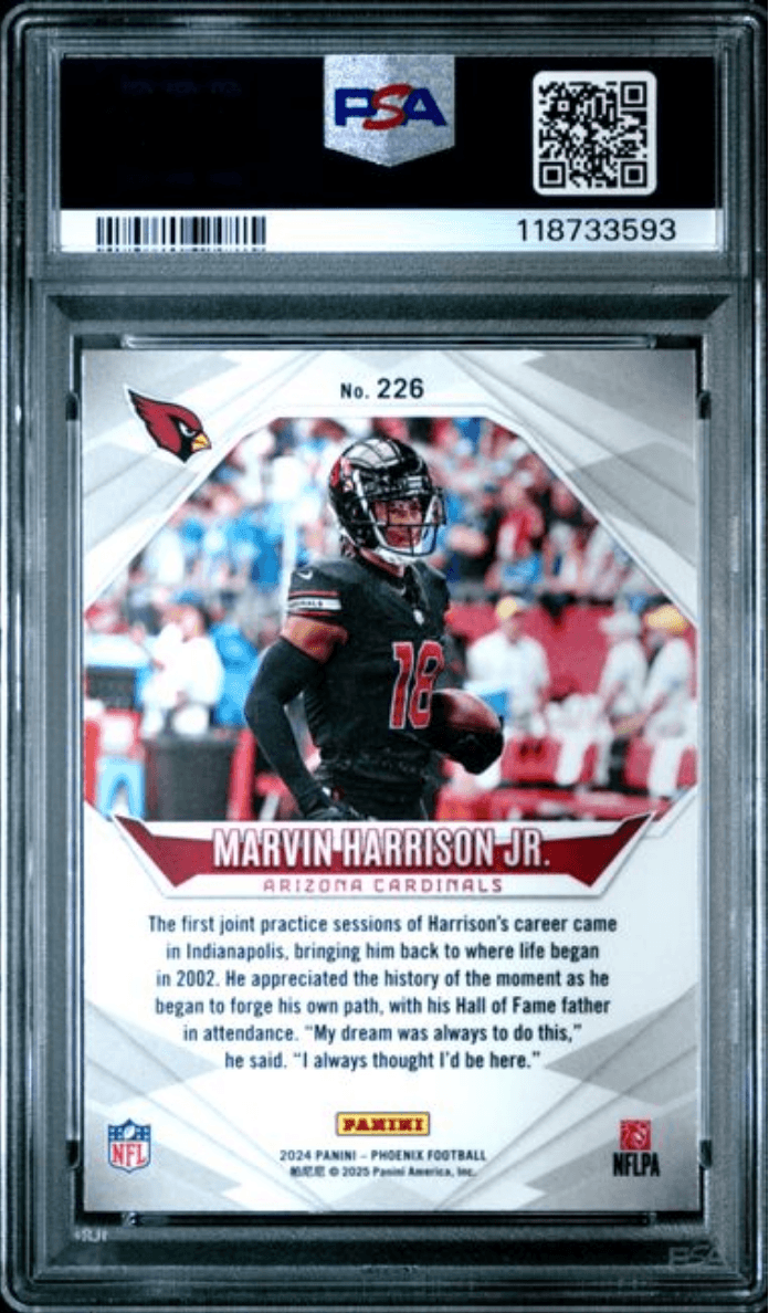 Graded 2024 Panini Phoenix Marvin Harrison Jr #226 Rookie RC Football Card PSA 10 Gem Mint