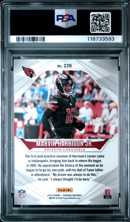 Graded 2024 Panini Phoenix Marvin Harrison Jr #226 Rookie RC Football Card PSA 10 Gem Mint