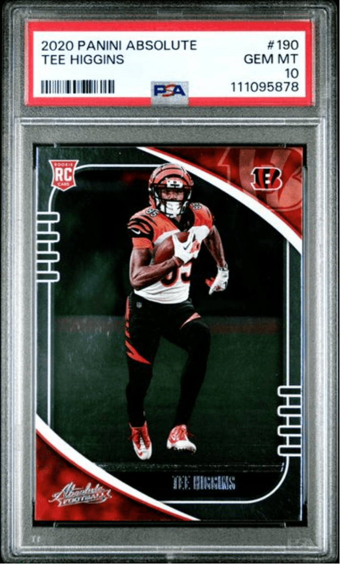 Graded 2020 Panini Absolute Tee Higgins #190 Rookie RC Football Card PSA 10 Gem Mint