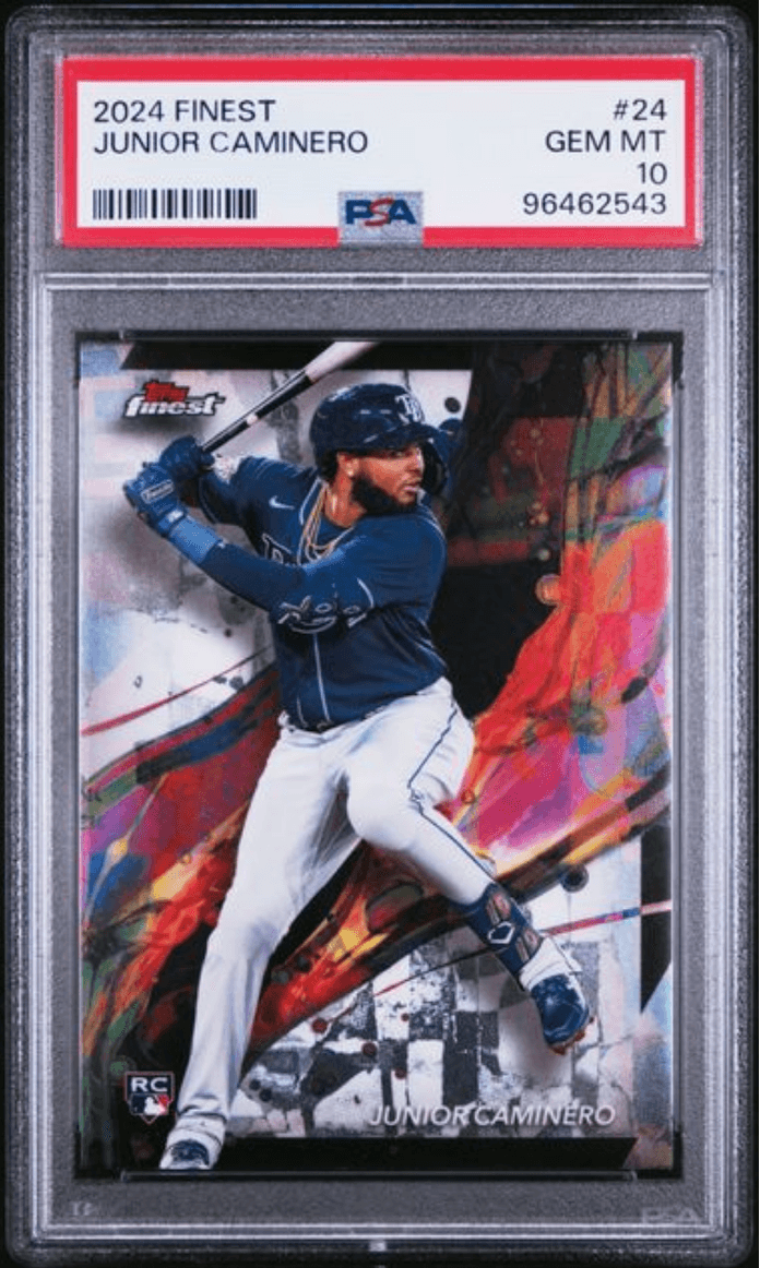 Graded 2024 Topps Finest Junior Caminero #24 Rookie RC Baseball Card PSA 10 Gem Mint