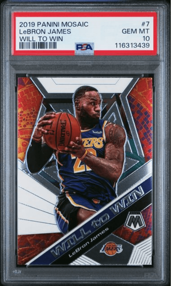 Graded 2019 Panini Mosaic LeBron James #7 Will to Win Basketball Card PSA 10 Gem Mint