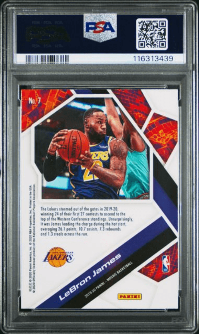Graded 2019 Panini Mosaic LeBron James #7 Will to Win Basketball Card PSA 10 Gem Mint