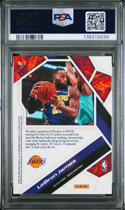 Graded 2019 Panini Mosaic LeBron James #7 Will to Win Basketball Card PSA 10 Gem Mint